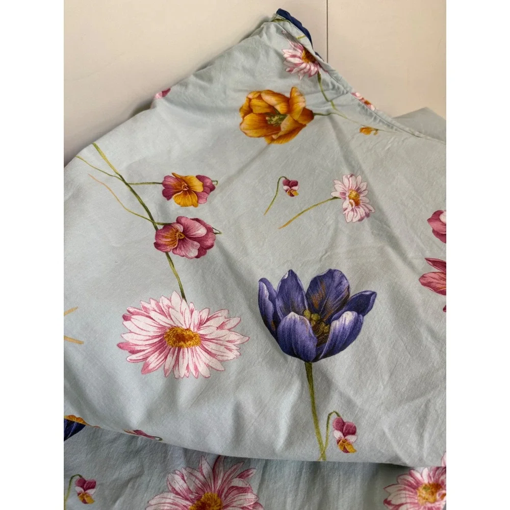 Cottimaryanne Italian Floral Striped Reversible Duvet Cover  Cottagecore Full
